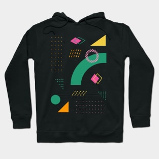 Retro 80s and 90s Memphis Style Geometric Shapes Hoodie